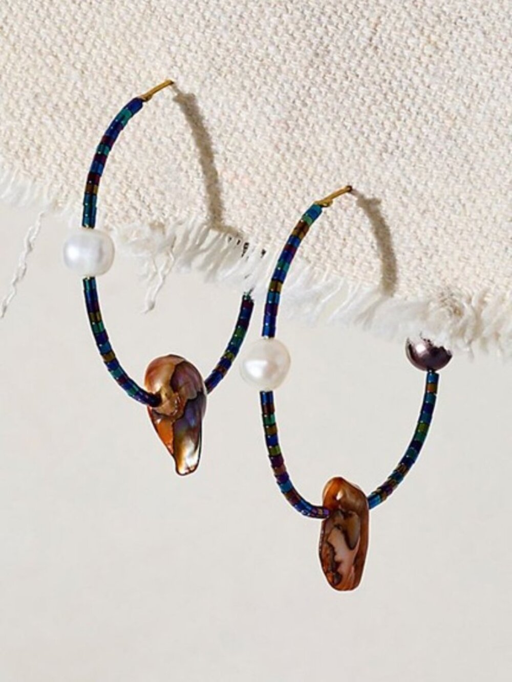 ✨ NWT Free People x Ariana Ost Wandering Eyes Hoop Earrings – Blue ✨